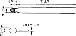 NTSA NTC miniature thermistor,30K 0.26mA