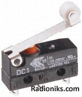 SPDT IP67 roller microswitch, 6A