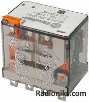 4PDT 12A mini plug-in relay, 24Vac coil