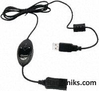 Phone headset adaptor for VOIP via USB