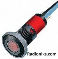 16mm red LED flat lens indicator,110Vac