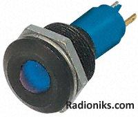 19mm blue LED black chrome,24Vac/dc