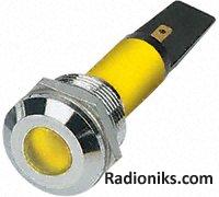 19mm Yellow LED bright satin chr