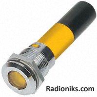 16mm Yellow LED bright satin chr