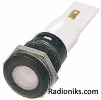 16mm white LED flat lens bright chr,24V