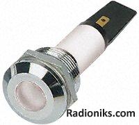 19mm white LED bright satin chr,24Vac/dc