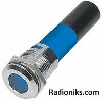 Blue LED bright satin chr,230Vac/115Vdc