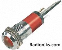 14mm IP66 red LED satin chrome,110Vac