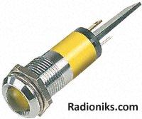 14mm yellow LED satin chrome,24Vac