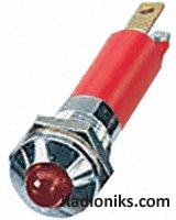 8mm HE red LED satin chr prominent,12Vdc