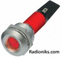 19mm redLED matt satin chr,230Vac/115Vdc