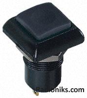 LATCHING PUSHBUTTON SWITCH - BLACK - SQU