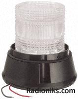 12V Static flashing beacon, 3 point fix