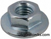 Zinc plated steel serrated flange nut,M5 (1 Bag of 100)