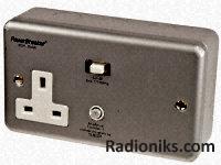 Metalclad RCD single outlet socket,13A