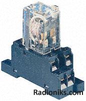 2 pole DIN/surface mount relay base