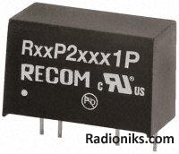 DC/DC,UnReg,5Vin,15Vo 0.132A,2W,5.2kV