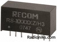 DC/DC,Reg,18-72Vin,+/-5Vo 0.2A,2W,3kV