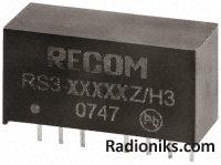 DC/DC,Reg,9-27Vin,5Vo 0.6A,3W,3kV