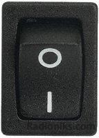 SPST black rocker switch, 0/1 marking