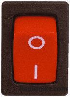 SPST red rocker switch, 0/- marking