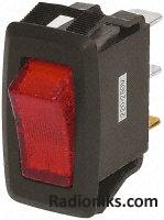 Illuminated Red rocker switch,220-250V