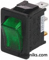 Illuminated green rocker switch,220-250V