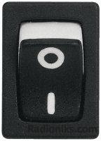 White on black rocker switch,0/I marking