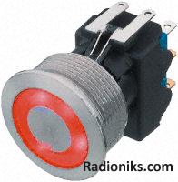 22mm momentary IP67 DP switch,red illum.