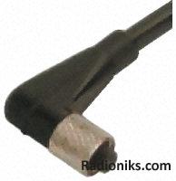 Socket M5 r/a moulded 4 way 3x0.25mm2x2m