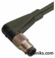 Connector,circular,submin,cable plug,90-¦,M5,0.14m