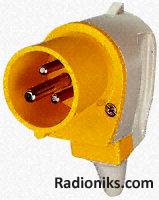 Yellow 2P+E IP44 r/a free plug,16A 110V