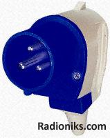 Blue 2P+E IP44 r/a free plug,16A 230V