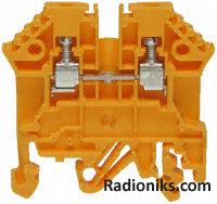 2.5mm din rail terminal yellow (1 Pack of 10)