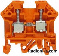 4mm din rail terminal orange (1 Pack of 10)