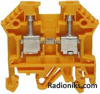 4mm din rail terminal yellow (1 Pack of 10)