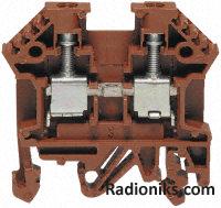 4mm din rail terminal brown (1 Pack of 10)