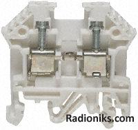 4mm din rail terminal white (1 Pack of 10)