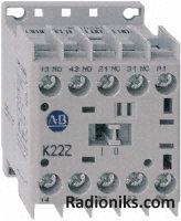 Mini-relay 2 N/O 2 N/C (24V DC+diode)