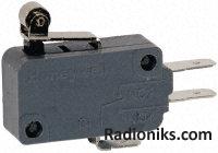 SPDT short roller m/switch,16A 4.7x0.5mm