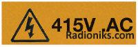 Hazard label  415V a.c. ,20x60mm (1 Pack of 20)