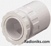 White PVC male adaptor for conduit,25mm (1 Pack of 10)