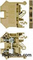 2.5/4 beige DIN rail mount terminal,34A (1 Pack of 10)