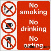 PVC label 'No smoking..No eating'
