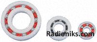 Caged acetal radial ball bearing,12mm ID