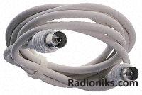 Cable Coax TV/Video lead 1.5m (1 Bag of 1 Metre(s))