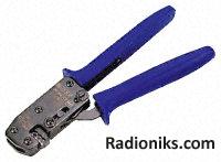 Parallel action crimp tool for HAN conn