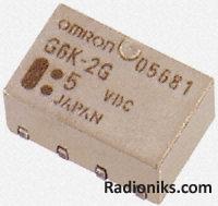 Relay DPDT SMT in-L sub-min. UL,1A 24Vdc