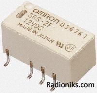 Relay DPDT SMT out-L EN60950,2A 3Vdc