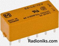 4PNO latching relay,4A 12Vdc coil